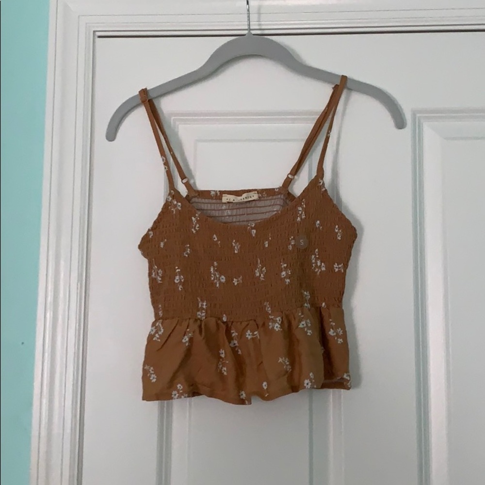 Pacsun Brown floral top - Picture 1 of 3